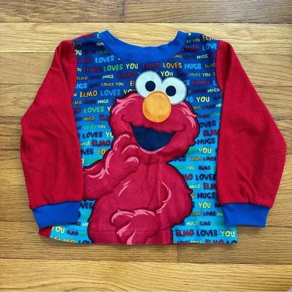2011 Sesame Street Elmo Fleece Long Sleeve Tee Size 4T - Picture 2 of 6